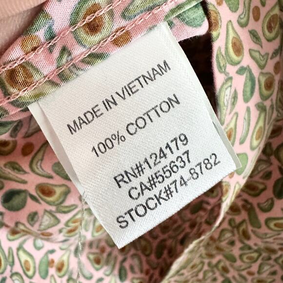 Johnson & Murphy Pink Avocado Novelty Print Button Casual Shirt Hawaiian XXXL - Picture 9 of 11